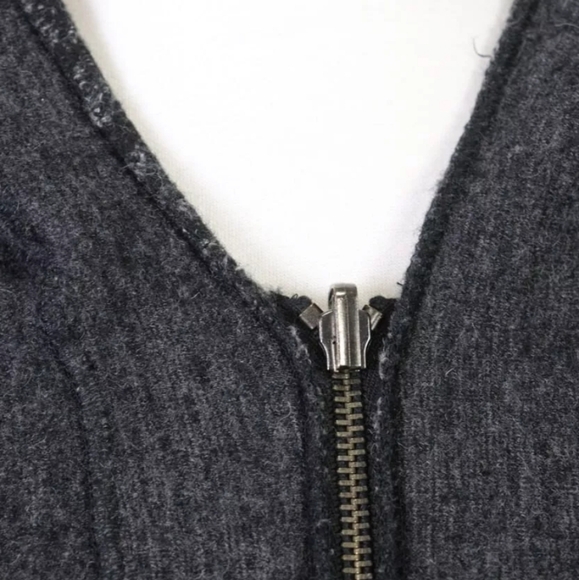 TRANSIT PAR SUCH Gray Wool Alpaca Hooded Full Zip Coat Size 2 #D5 - Picture 5 of 16
